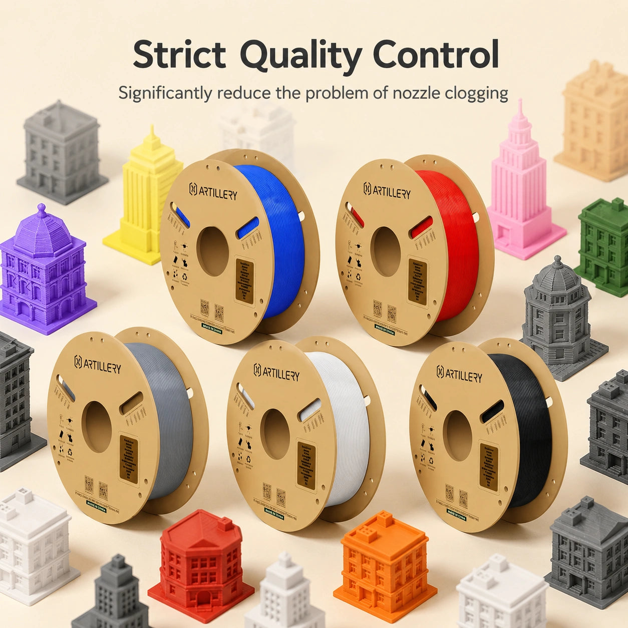 PLA 5-Color Bundle - Cardboard 5KG